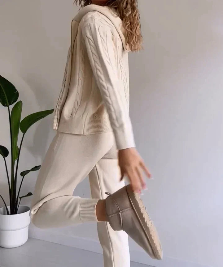Ensemble Neptune 2 Pièces Avec Cardigan & Pull Décontractés