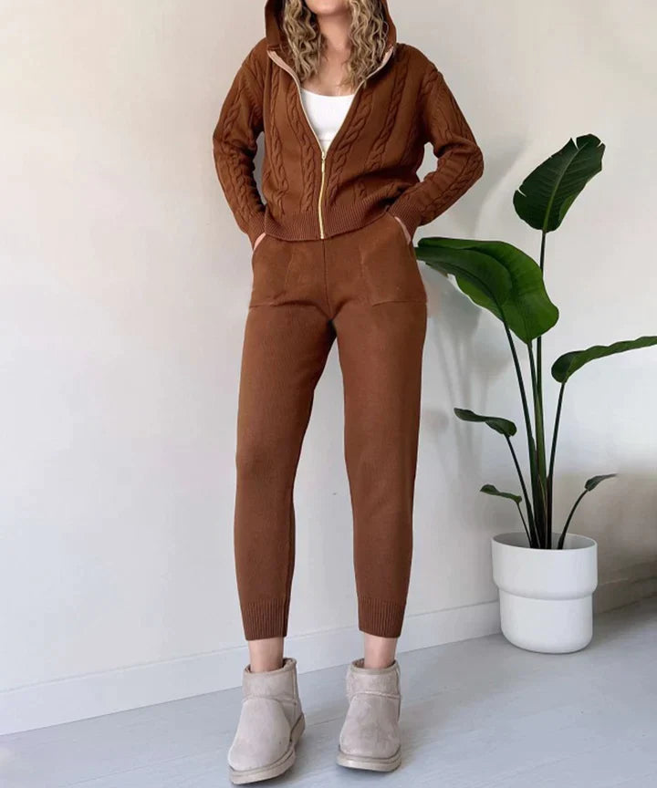 Ensemble Neptune 2 Pièces Avec Cardigan & Pull Décontractés
