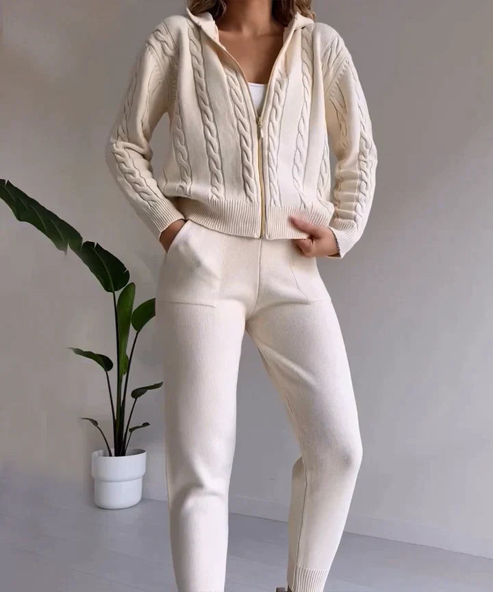 Ensemble Neptune 2 Pièces Avec Cardigan & Pull Décontractés