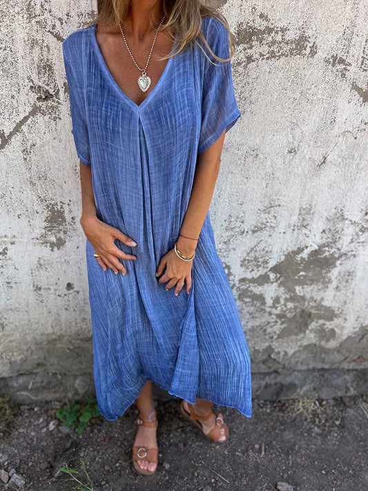 Robe Malaga Élégante En Coton Et En Lin