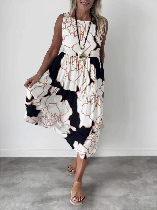Robe Wanda Imprimée Sans Manches